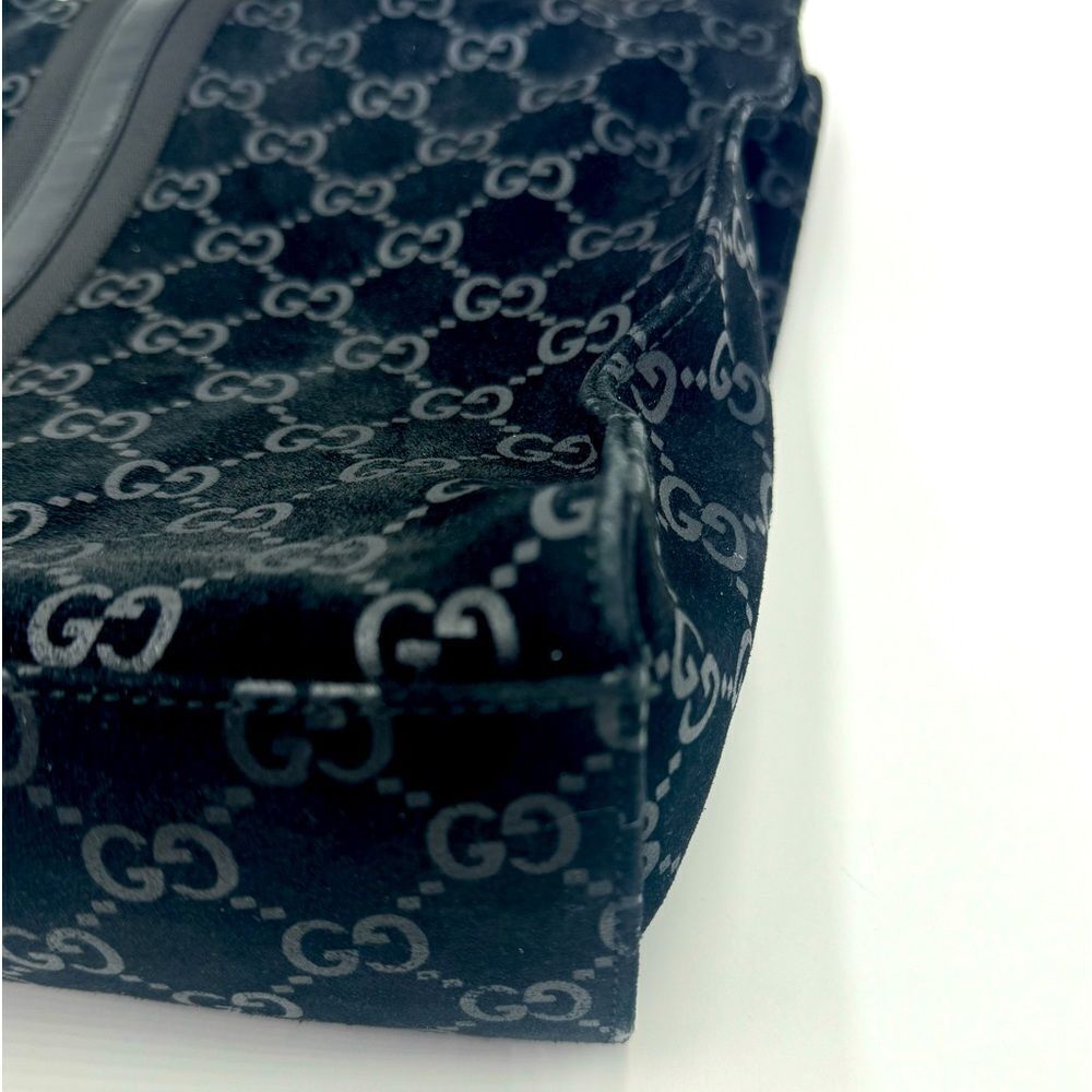 Auth Gucci Black Guccisima Suede Shoulder Bag - Picture 9 of 16